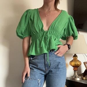 Zara Green Blouse